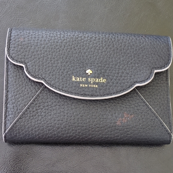 kate spade Handbags - Kate Spade Scalloped Edge Black Textured Wallet
